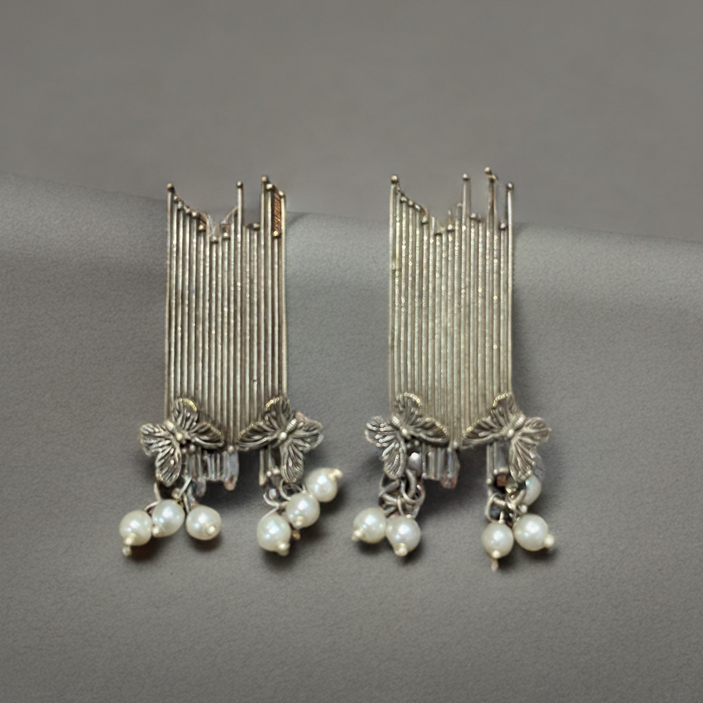 Pearl Silver Bohemian Earring F35