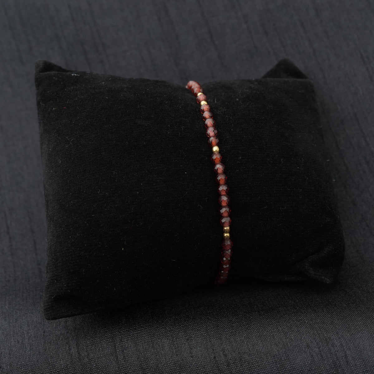 Ruby Red Faceted Bead Bracelet