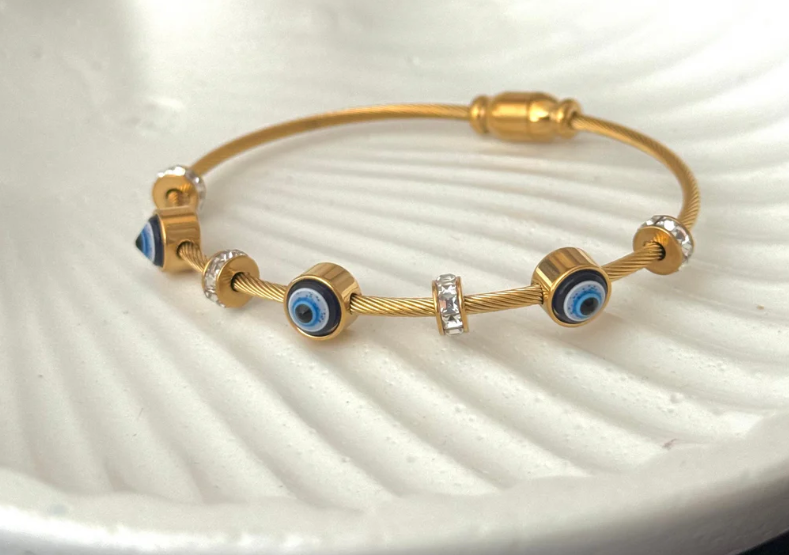 Evil Eye Zircon Diamond Bracelet Bangle F24