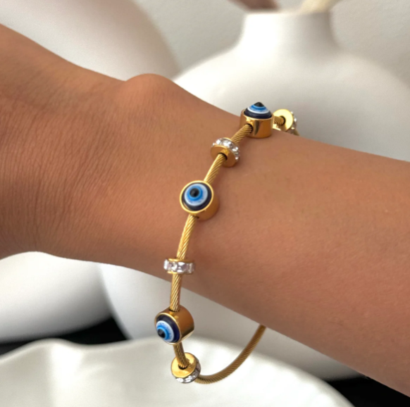 Evil Eye Zircon Diamond Bracelet Bangle F24