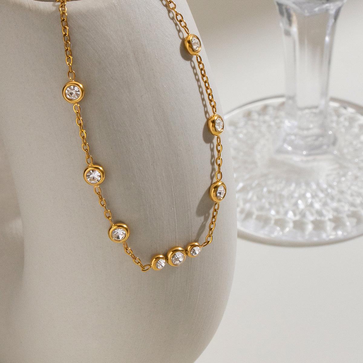 Golden Sparkle CZ Stone Chain Bracelet – LOLSTUDIO