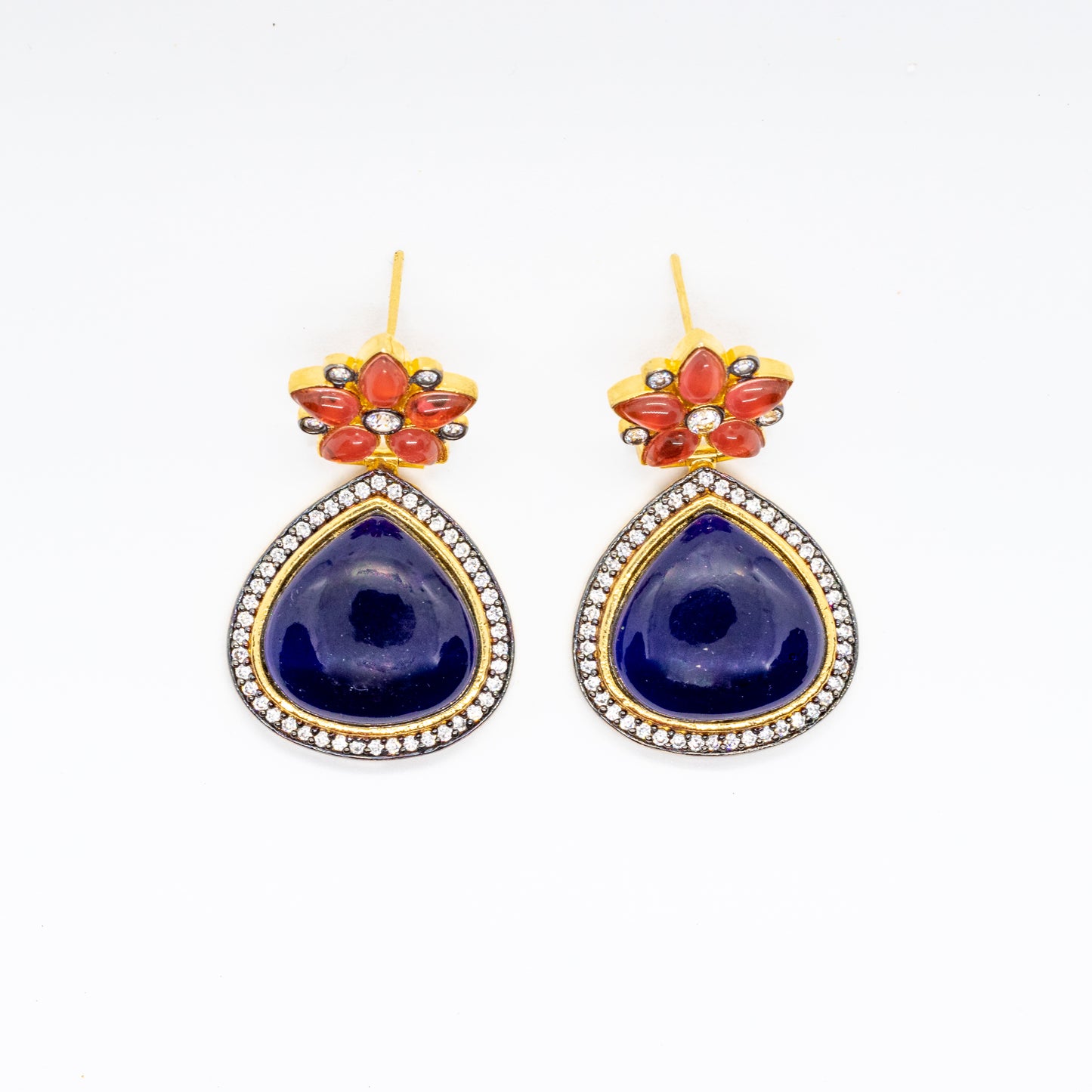 Blue / Red Meenakari Earring