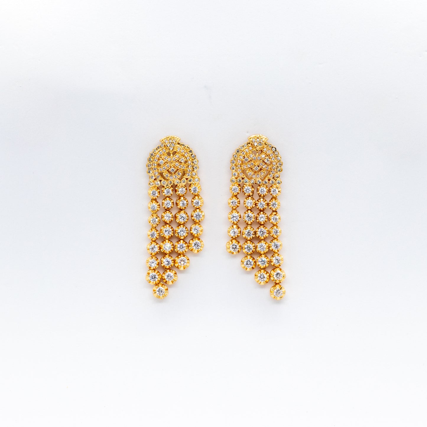 Zircon Diamond Gold Cocktail Earring