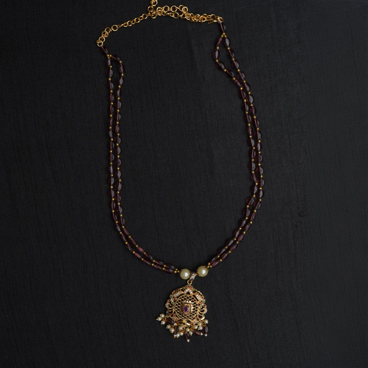 Purple Garnet Pendant Necklace