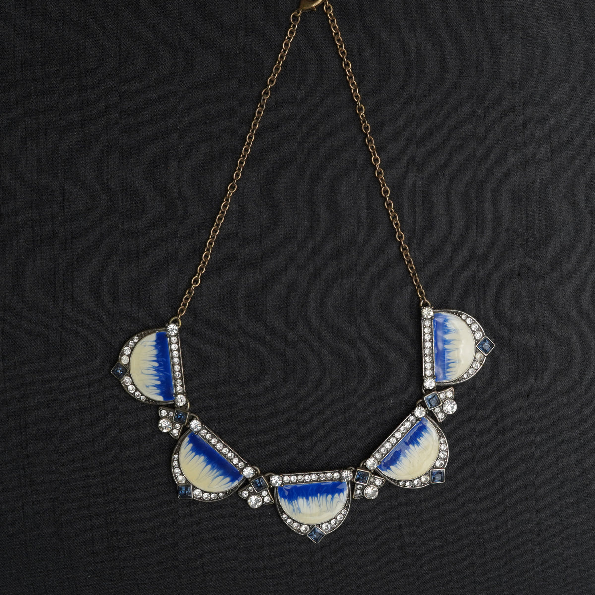 Azure Petal Crystal Statement Necklace