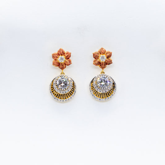 Floral Radiance Crystal Drop Earrings