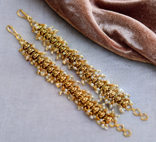 Royal Gold Pearl Ear Chain