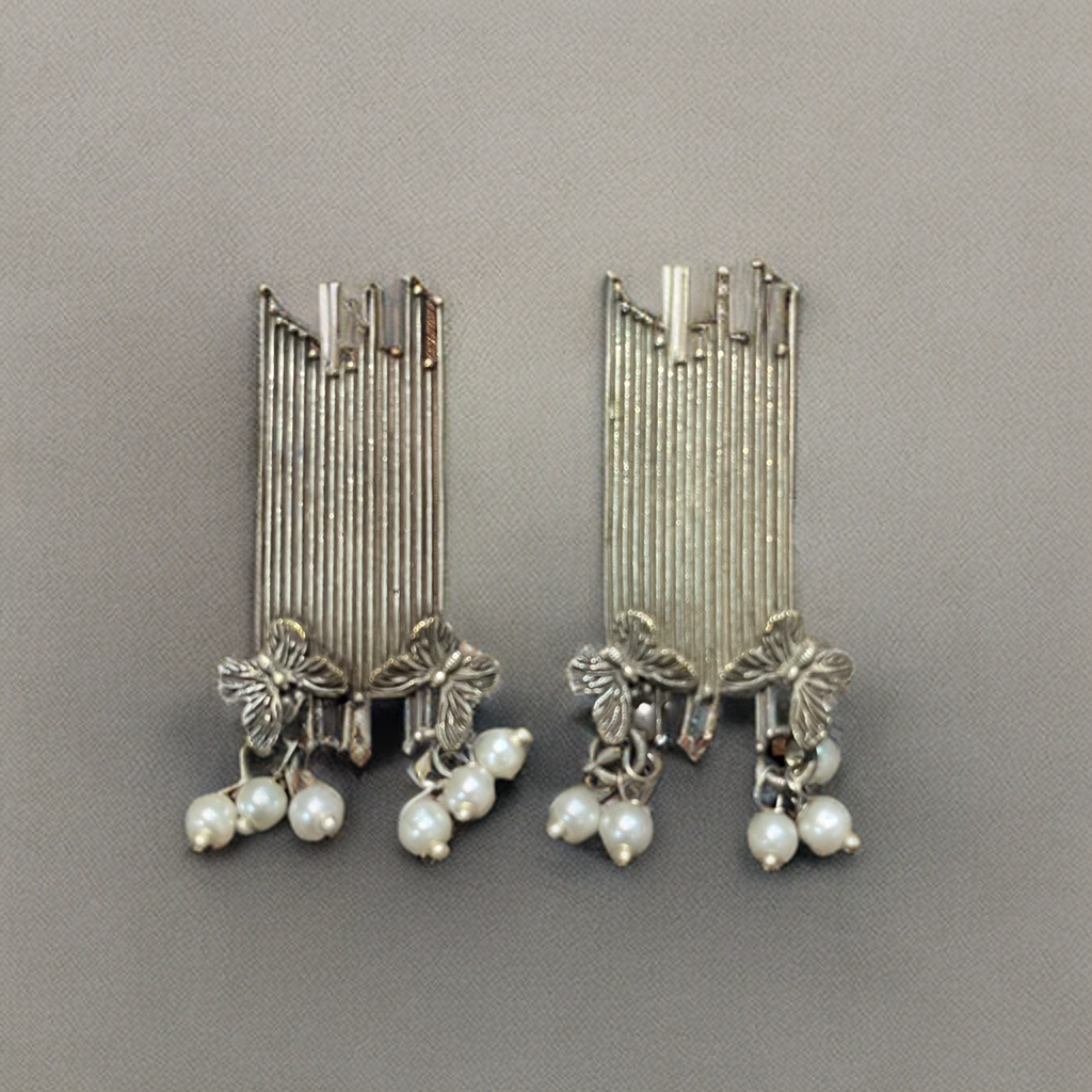 Pearl Silver Bohemian Earring F35