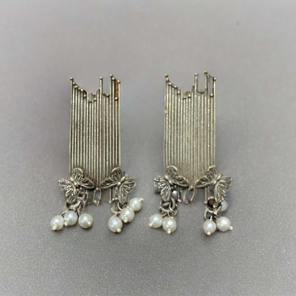 Pearl Silver Bohemian Earring F35