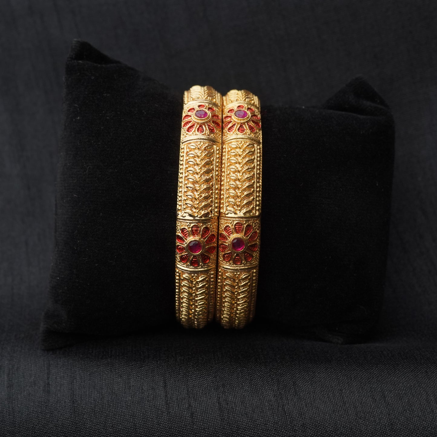 Gold Meenkari Bridal Wedding Bangle (Size-2.4) Set of 2