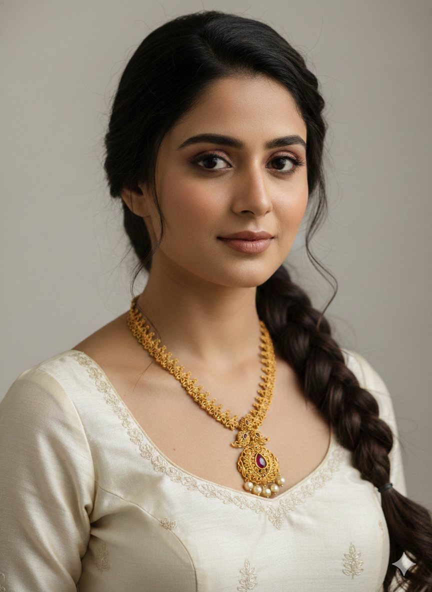 The Aravinda Antique Gold Lakshmi-Style Haram