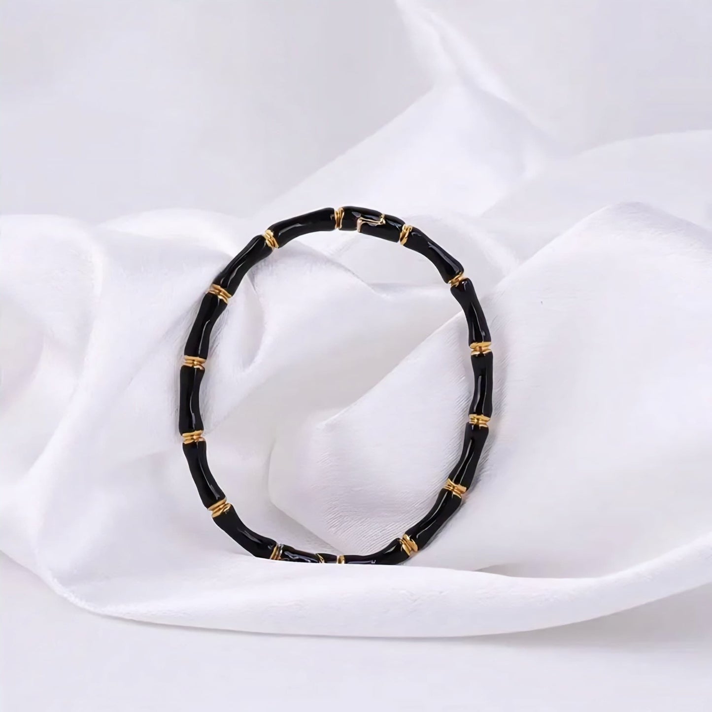 Black Evil Gold Cuff Bracelet Nazar Bangle (Anti Tarnish) F52