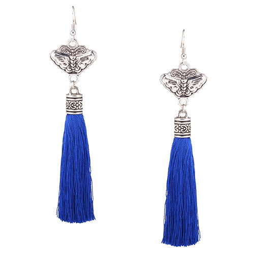 Silver Blue Tassel Fashion Earring F30