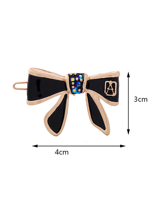 Midnight Bow Enamel Hair Pin
