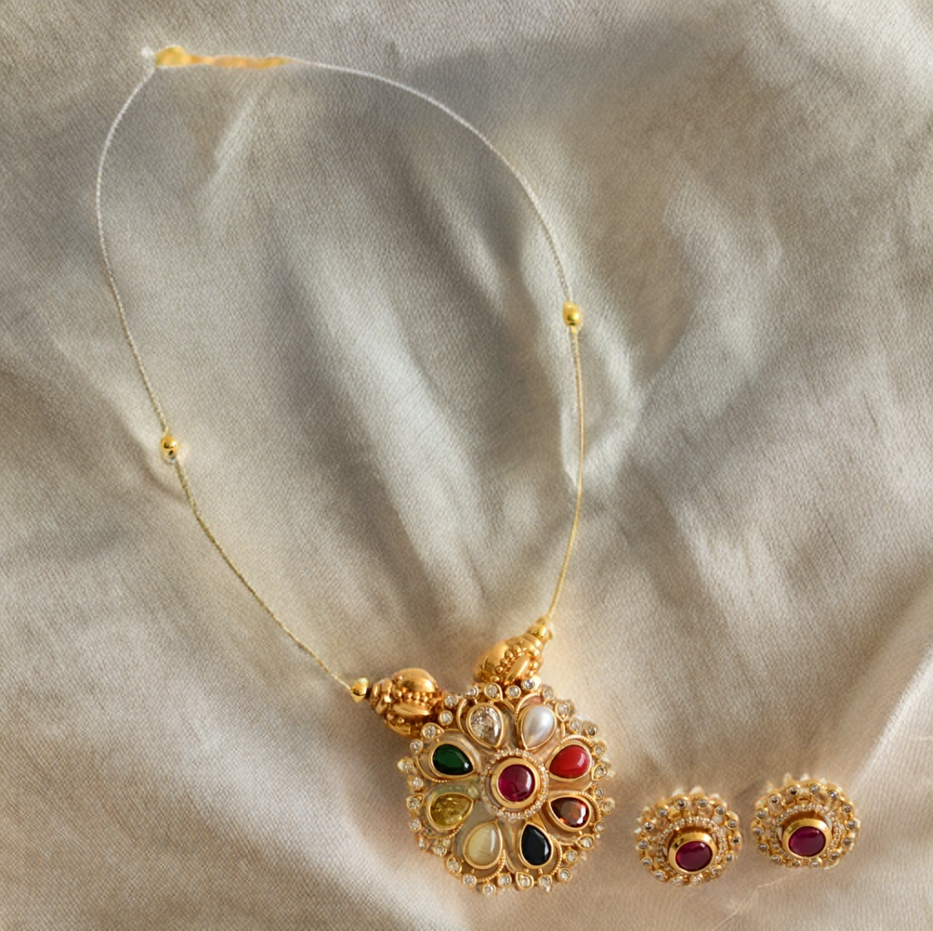Navrathna Pendant Set F51