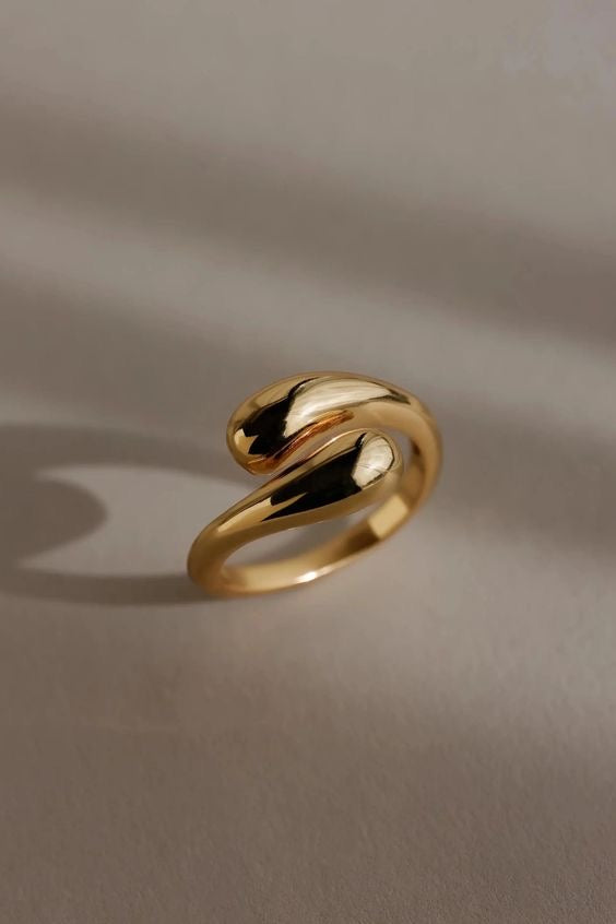 Gold Twist Adjustable Ring
