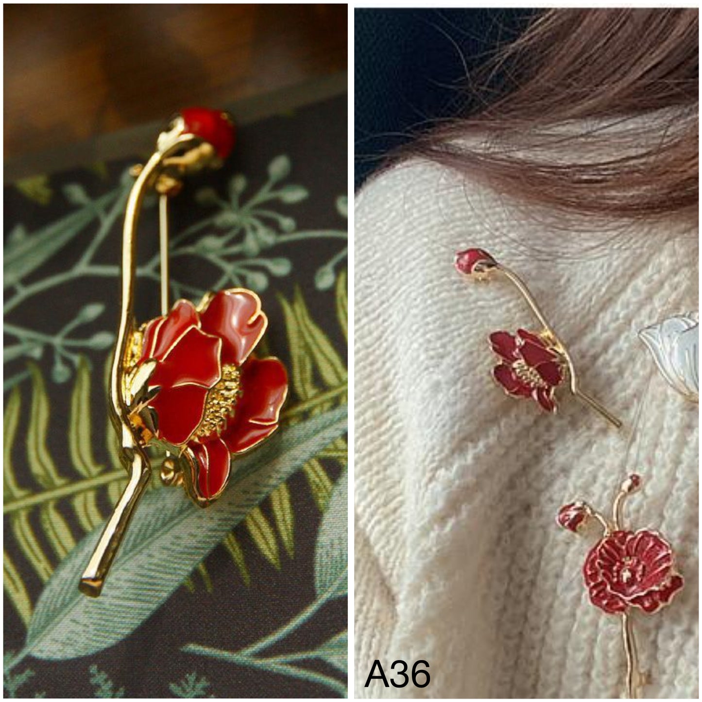 LOLSTUDIO RED GOLD BROOCH B18