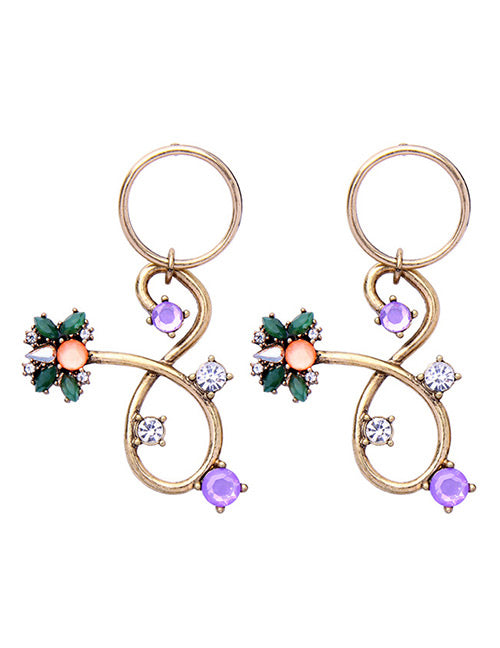 Bohemian Brass Drop Earring