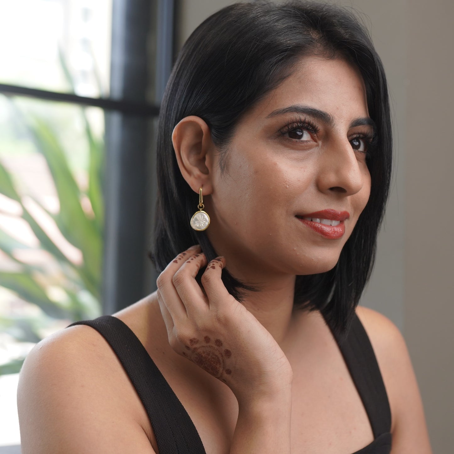 Three Way Earring Hoop And Drop Earring Daily Wear
