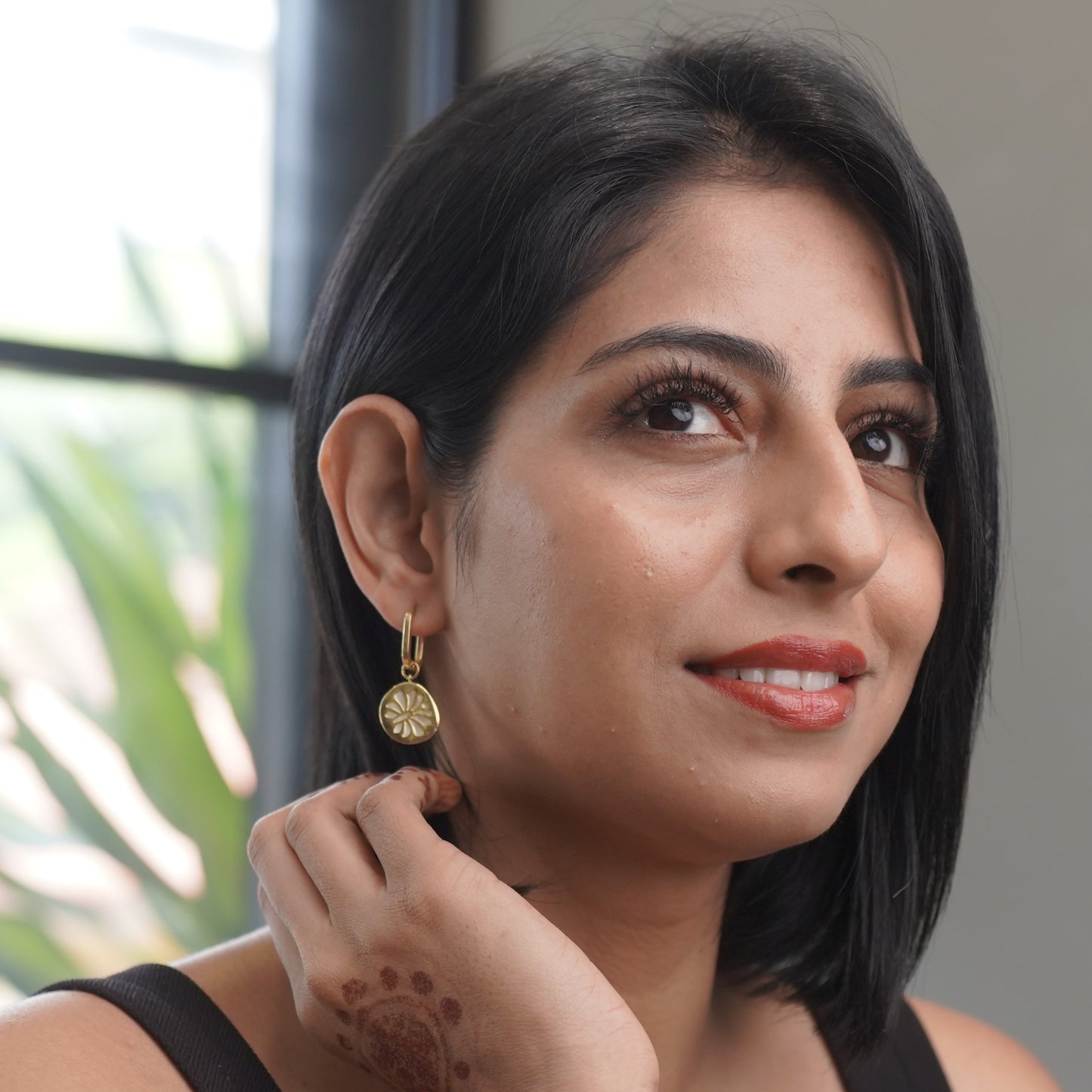 Three Way Earring Hoop And Drop Earring Daily Wear