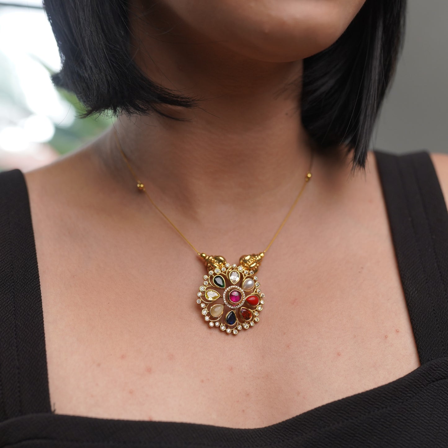 Navrathna Pendant Set F51