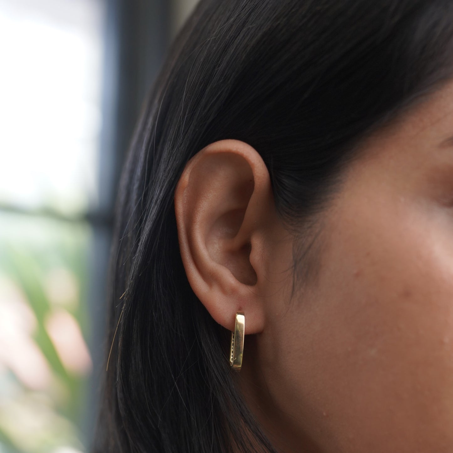 Two Way Gold and Zircon Diamond Hoop Earring