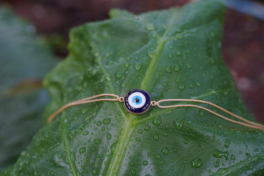 Premium Evil Eye Bracelet RAKHI | Adjustable Gold-Tone Nazar Bracelet | Lucky Protection Charm | LOLSTUDIO