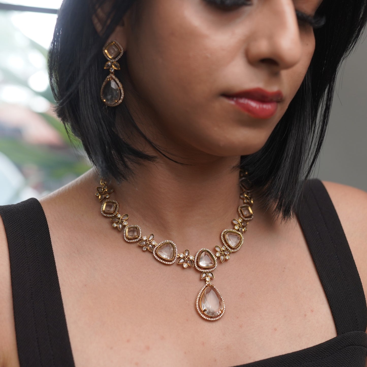 Victorian Zircon Diamond Cocktail Jewelry Set