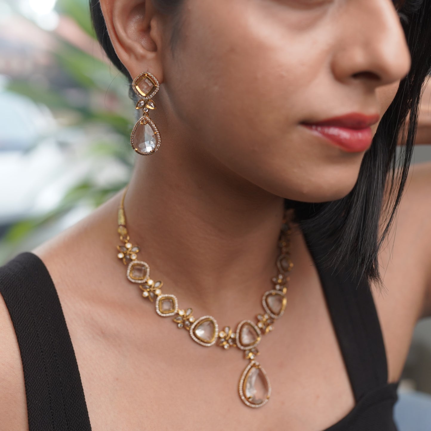 Victorian Zircon Diamond Cocktail Jewelry Set