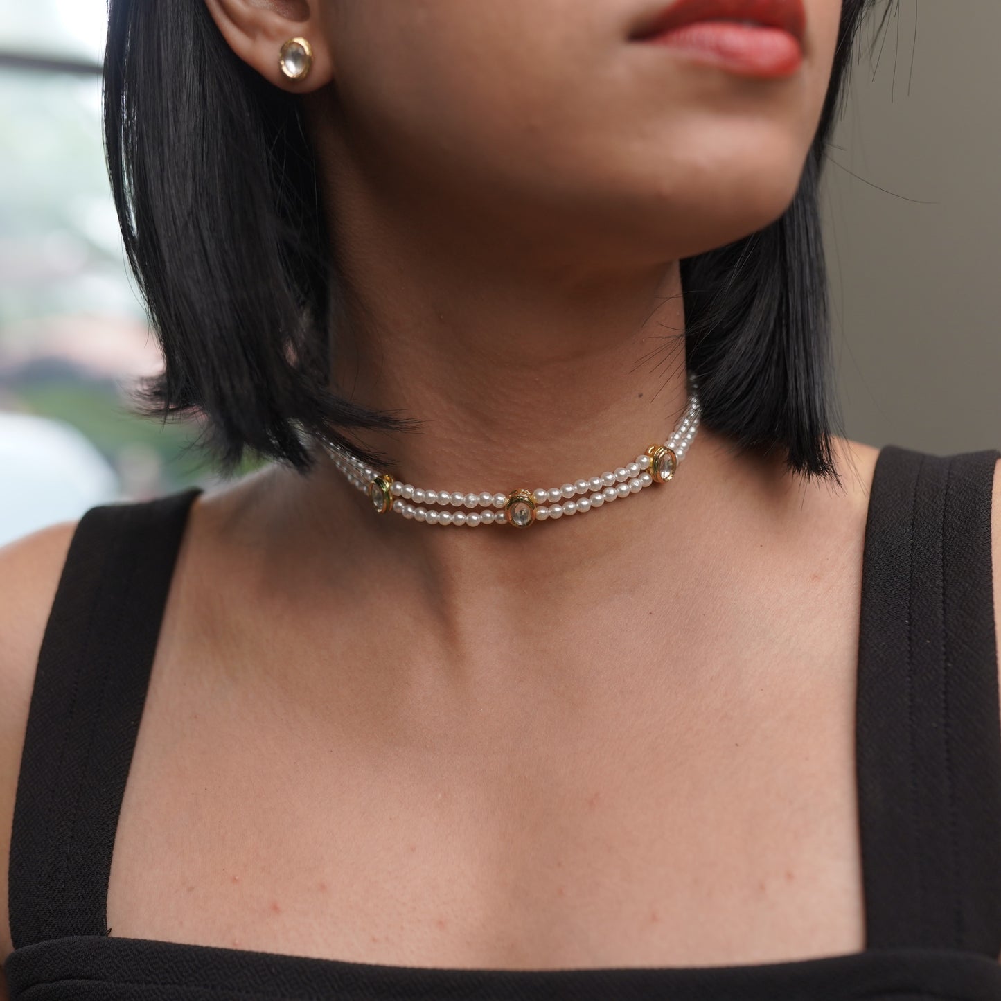 Kundan Pearl Designer Cocktail Choker Jewelry Set