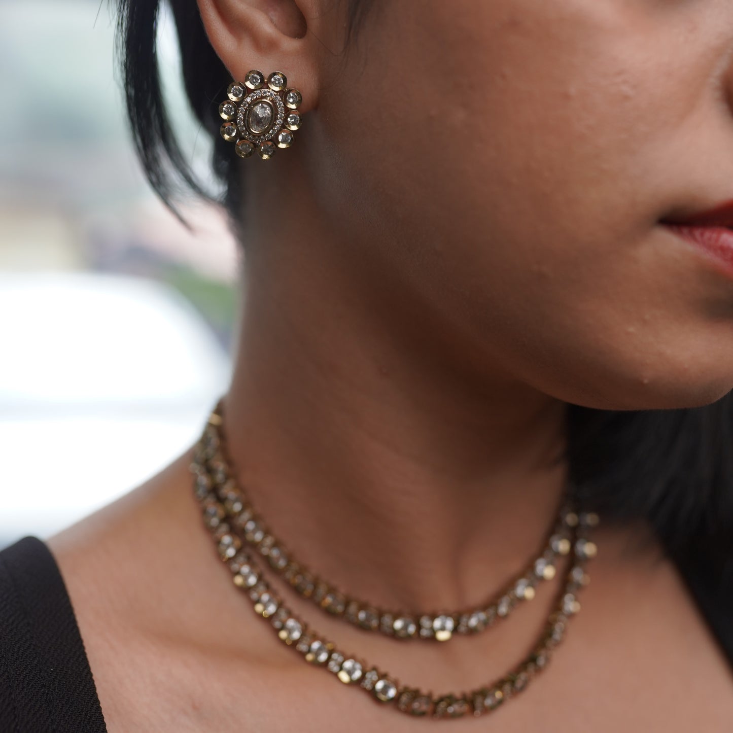 Two-Way Choker Victorian Kundan & Necklace Jewelry Set