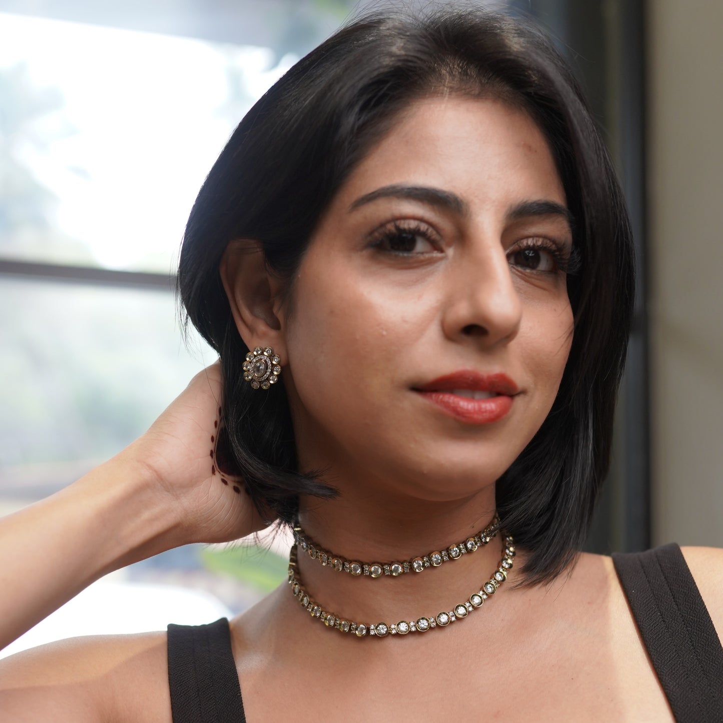 Two-Way Choker Victorian Kundan & Necklace Jewelry Set