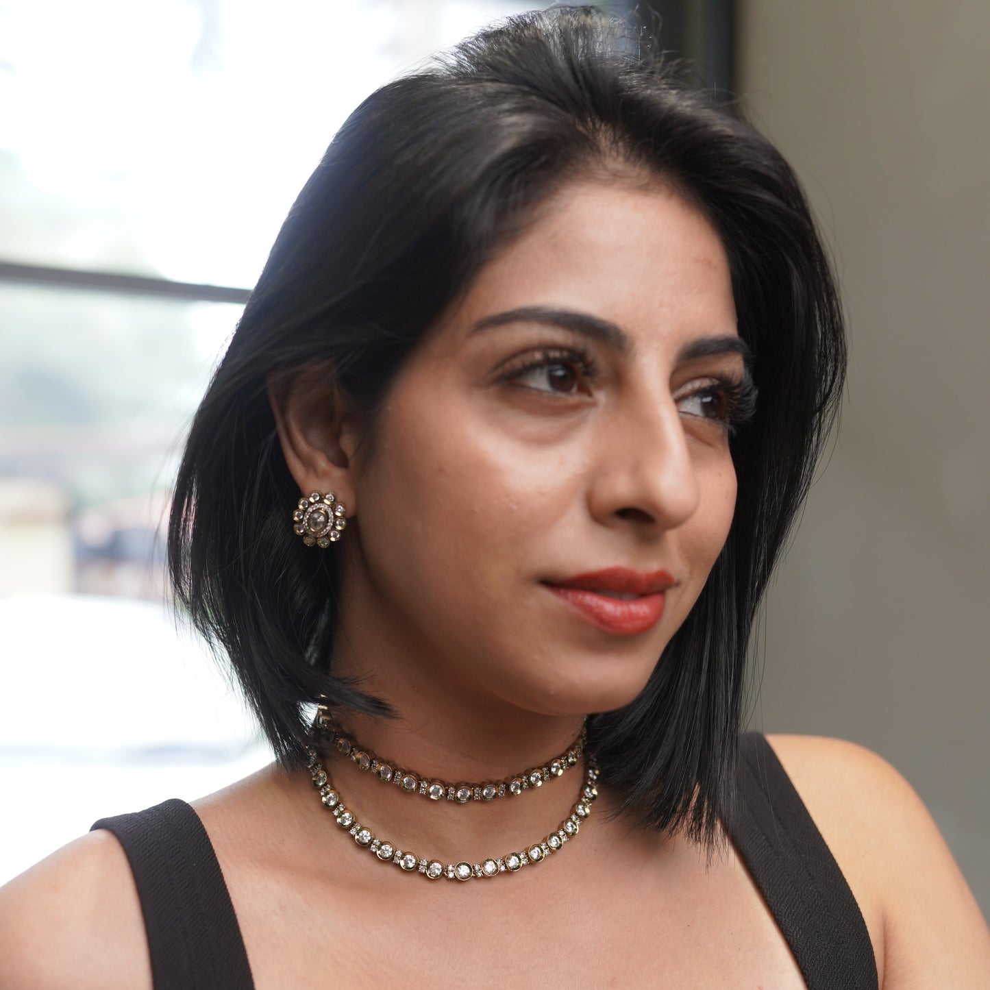 Two-Way Choker Victorian Kundan & Necklace Jewelry Set