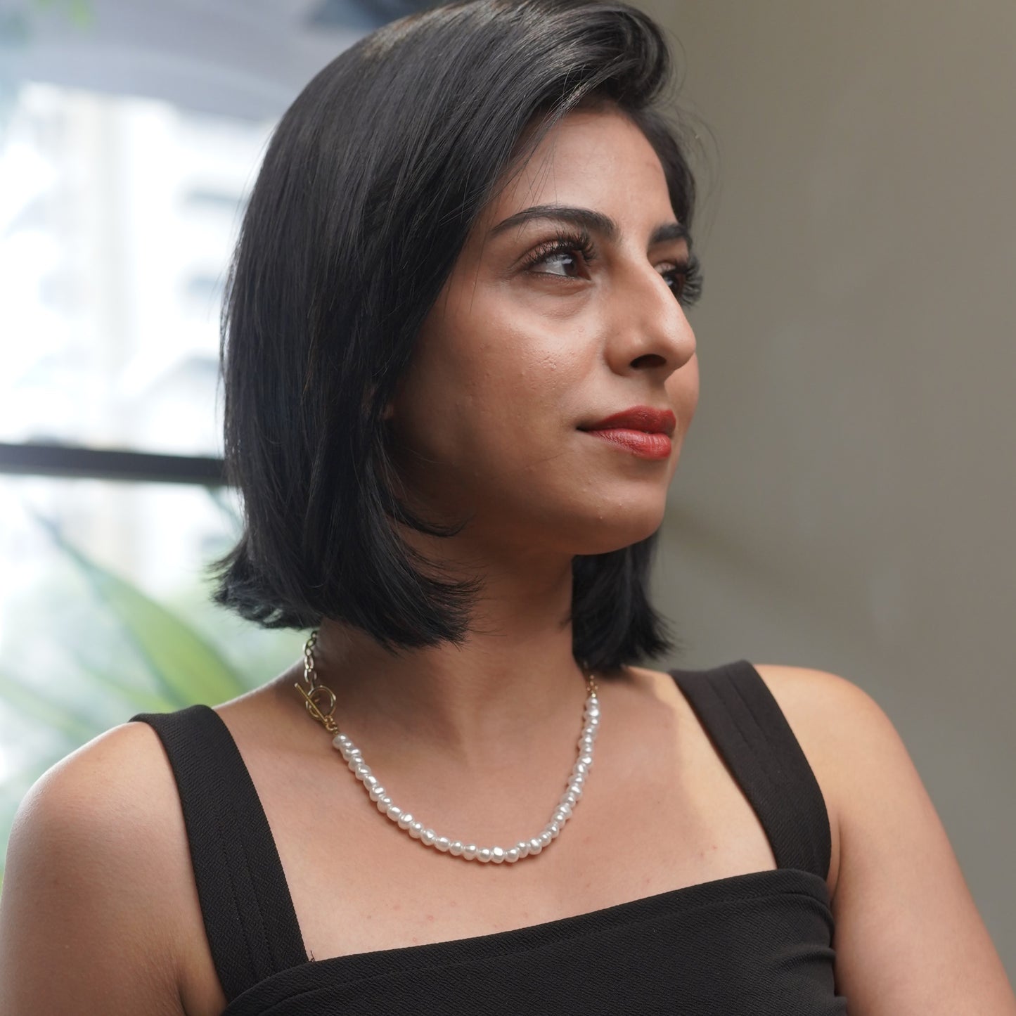 Pearl Lock Chain Necklace