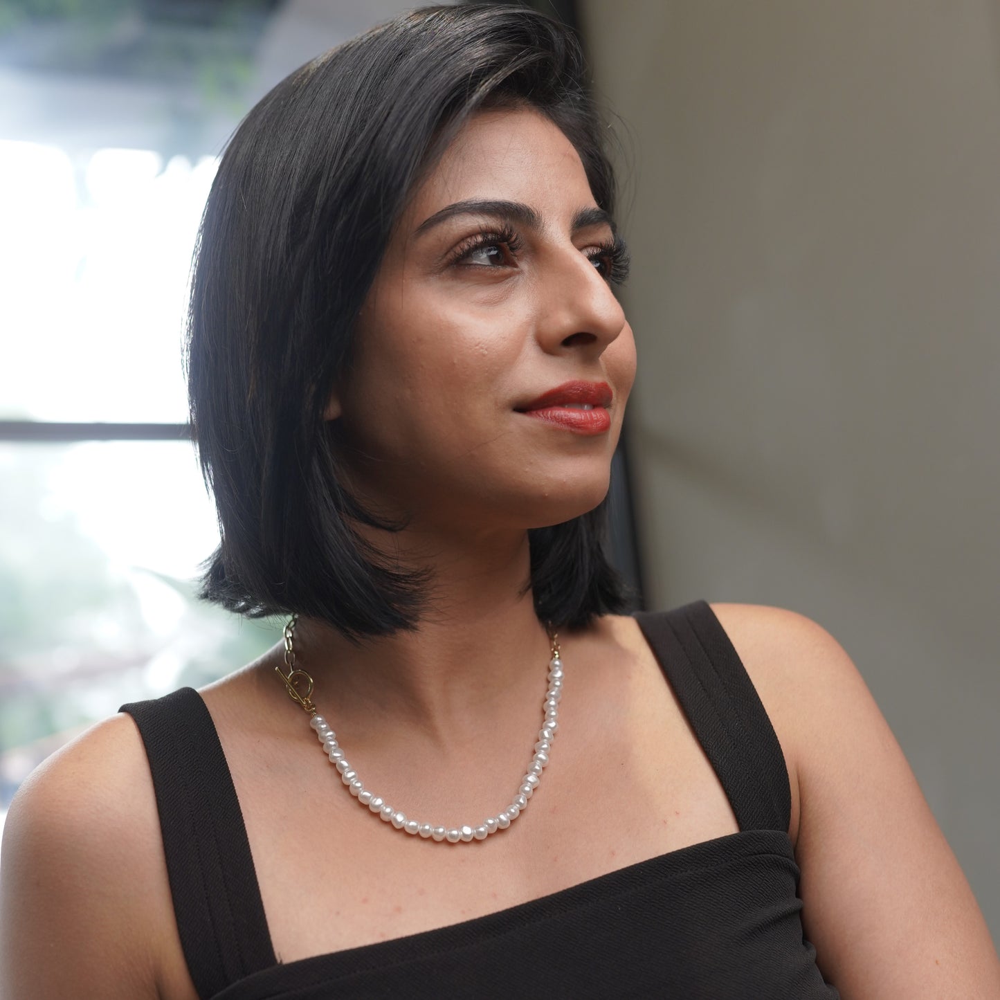 Pearl Lock Chain Necklace