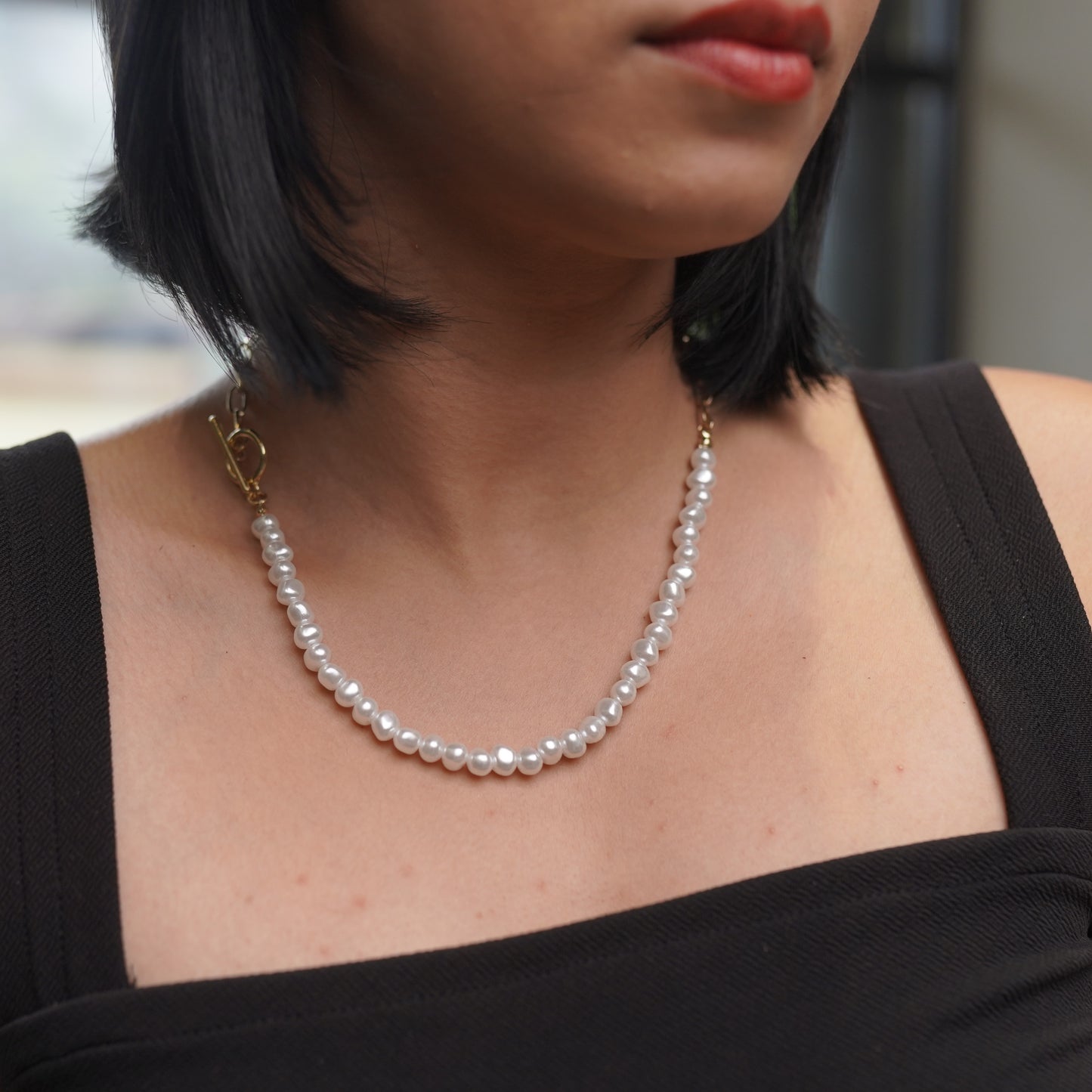 Pearl Lock Chain Necklace