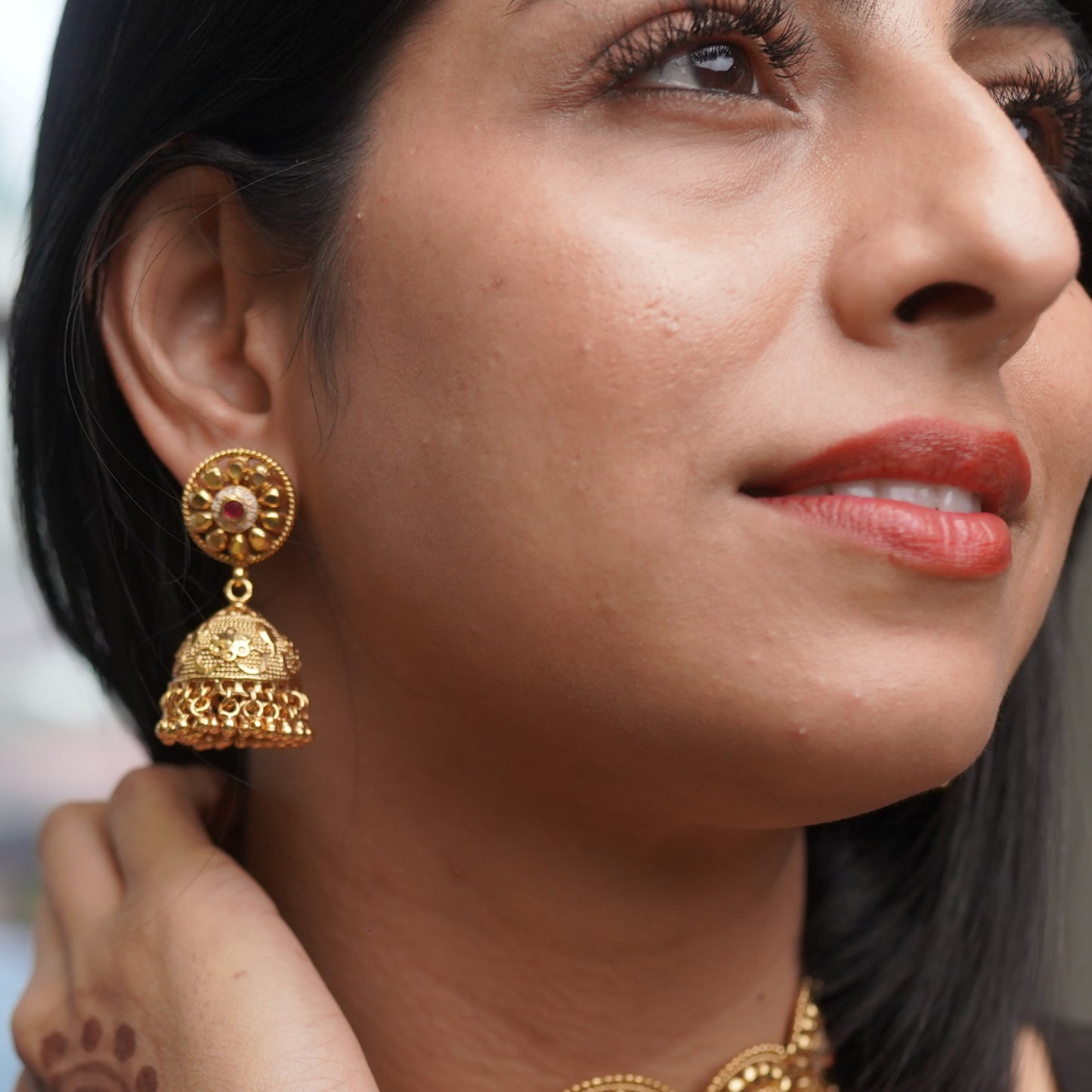 Gold Traditional Choker Bridal Jewelry Set