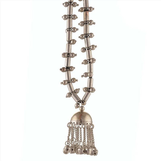 Silver Jhumka Pendant Statement Necklace