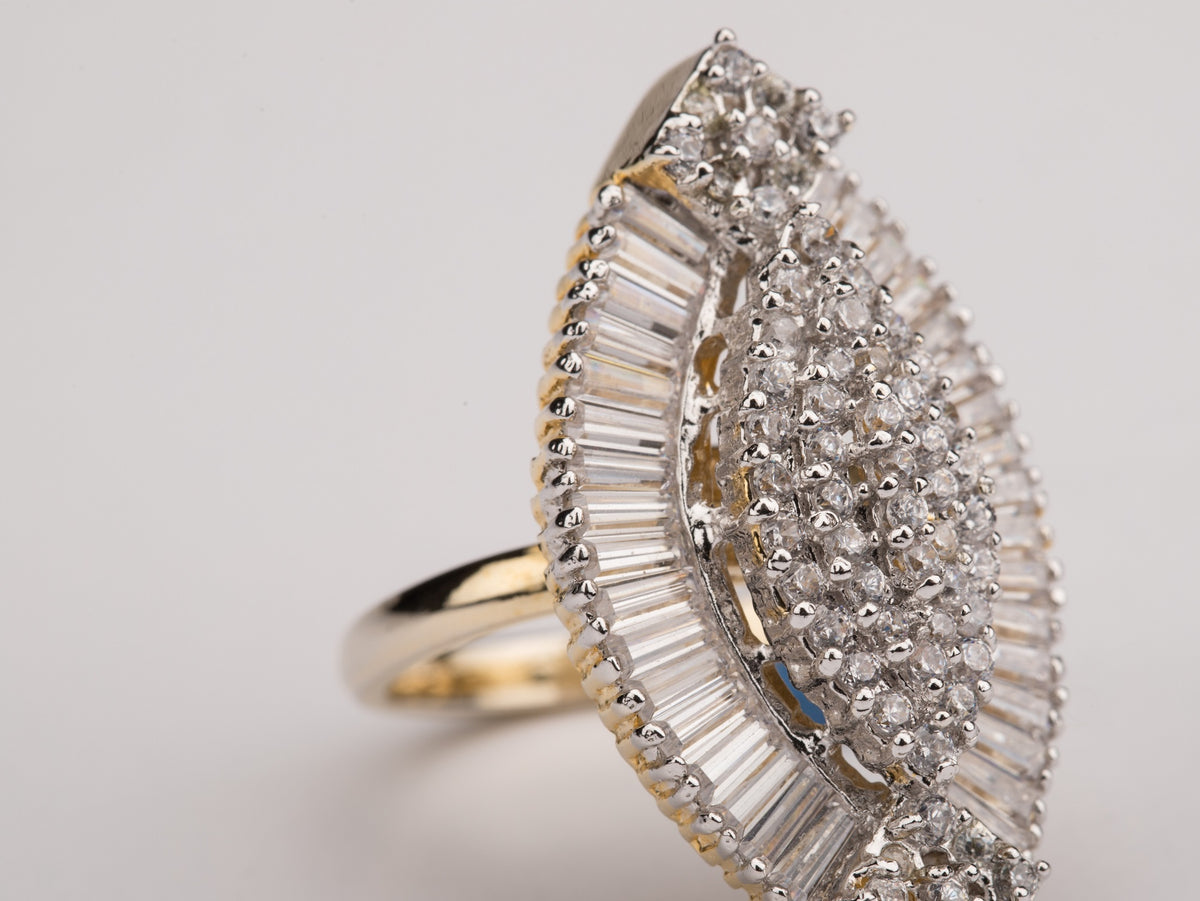Celeste Crystal Fan Statement Ring