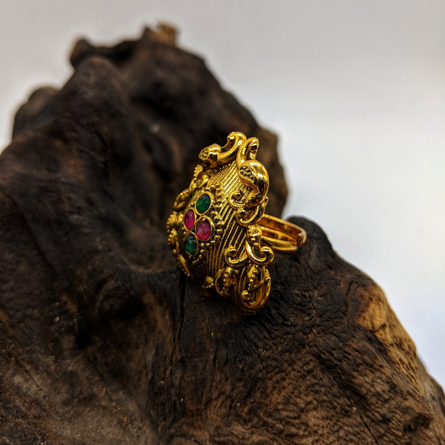 LOLstudio Kundan Adjustable Ring Bridal Ethnic B41