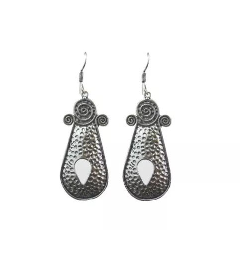 Bohemian Silver Hoop Earring F58