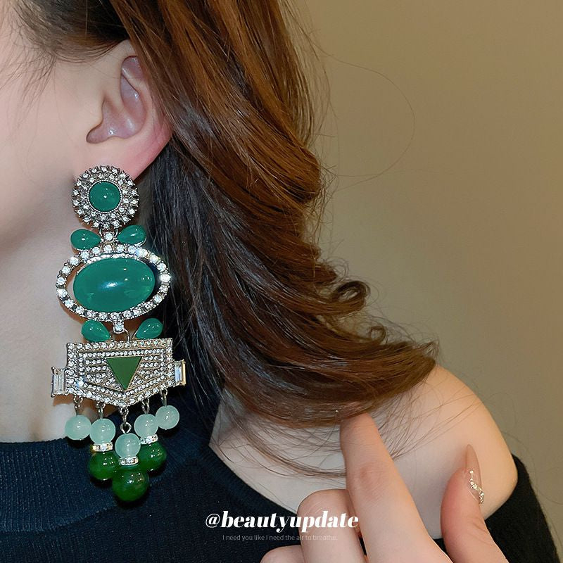 Green Emerald Fashion Non Pierced Press Clip Earring F40