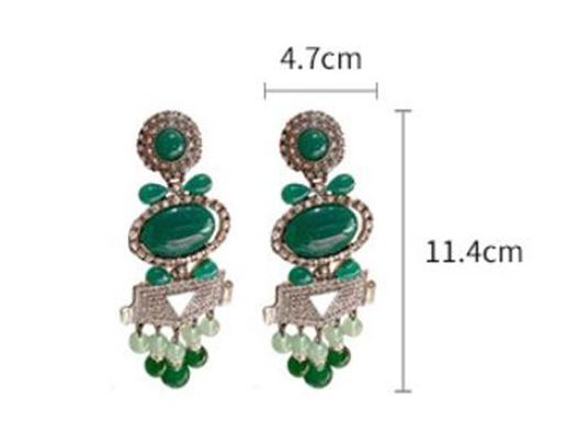 Green Emerald Fashion Non Pierced Press Clip Earring F40