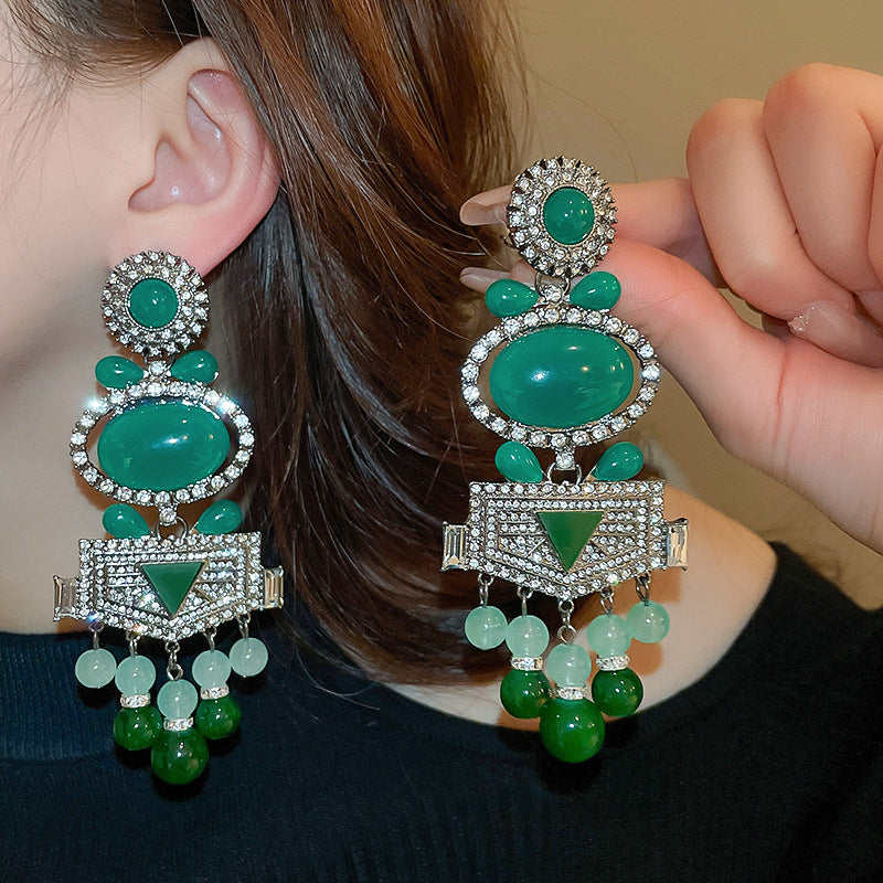Green Emerald Fashion Non Pierced Press Clip Earring F40