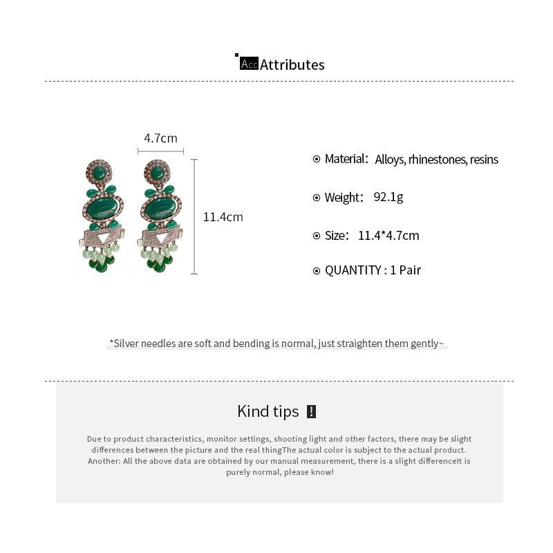 Green Emerald Fashion Non Pierced Press Clip Earring F40