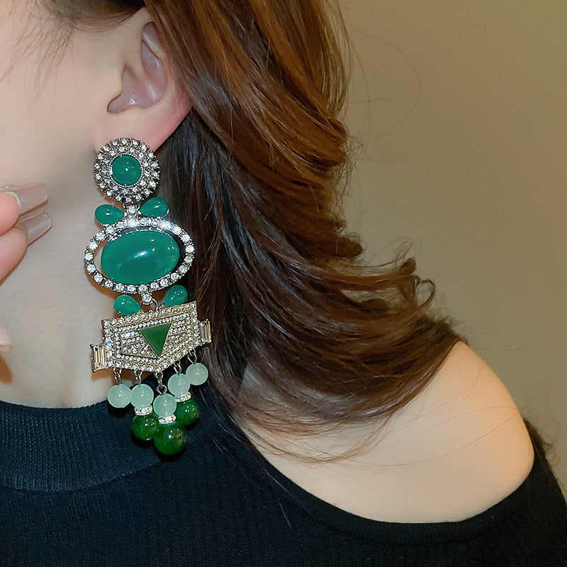 Green Emerald Fashion Non Pierced Press Clip Earring F40