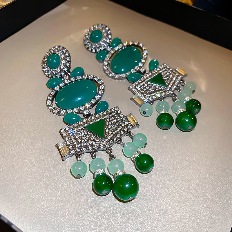 Emerald Royal Cascade Statement Earrings