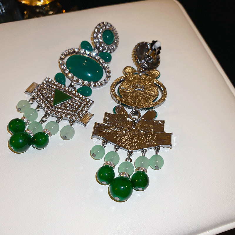 Green Emerald Fashion Non Pierced Press Clip Earring F40