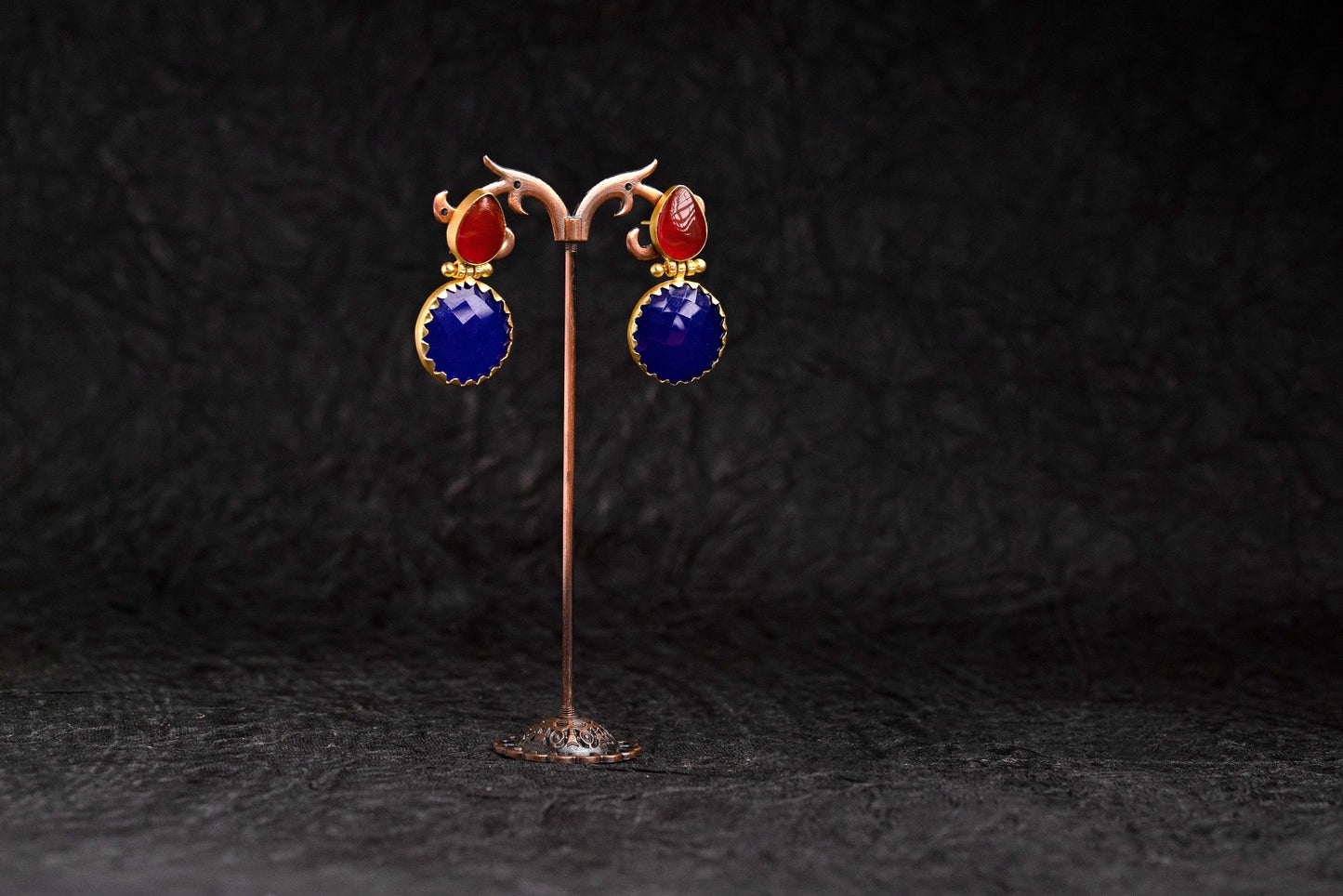 Blue Cocktail Maroon Dangle Fashion Earring