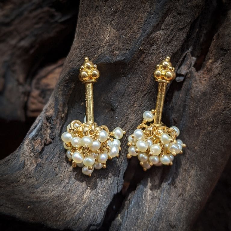 Pearl Pierced Bugaadi aka Koppu Bugadi Earring F23
